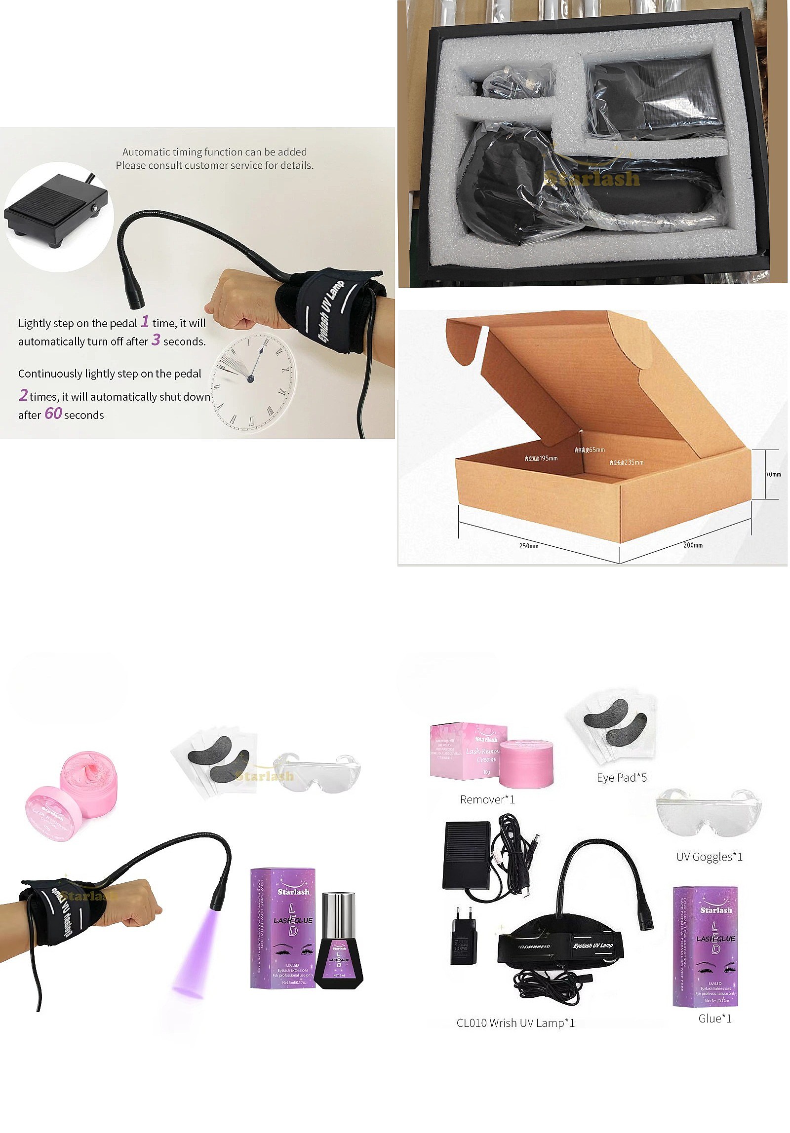 Eyelash Extension Led - Lâmpada LED UV com Pedal para