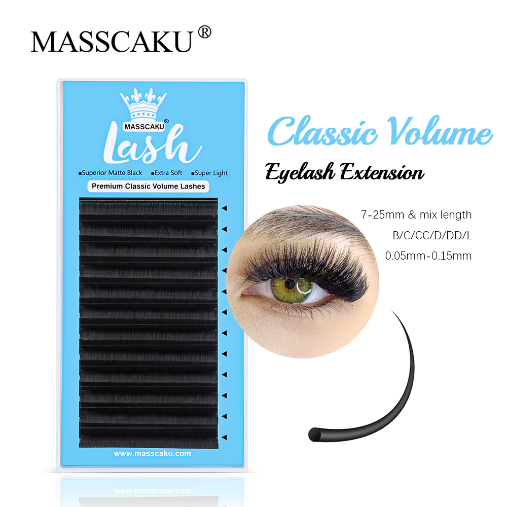 Eyelash Extensions Classic - MASSCAKU-Classic Regular Eyelash Extension, Individual Natural