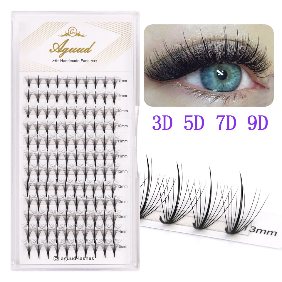 Eyelash Extension Hybrid - AGUUD Pré-fabricado Wispy Fan Cílios Rússia