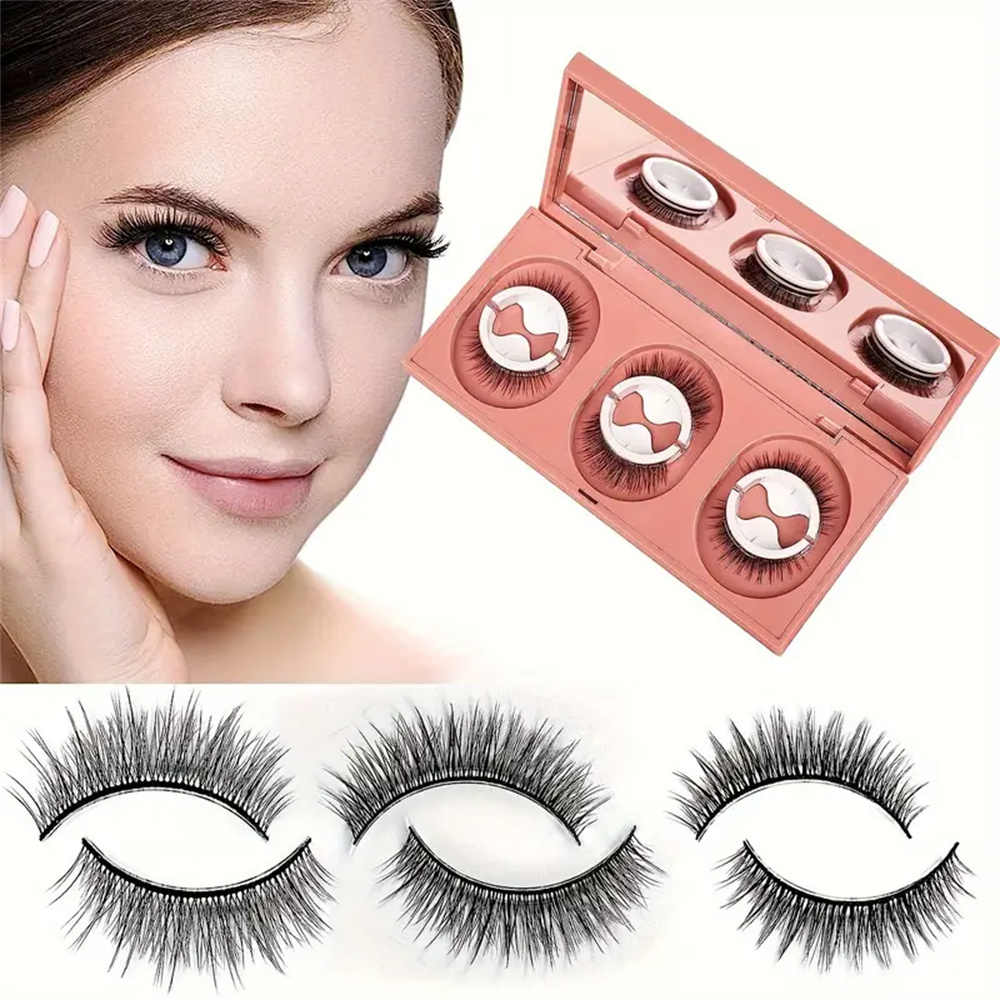 Sensitive Lash Glue - 3 Pares de Cílios Postiços Reutilizáveis,