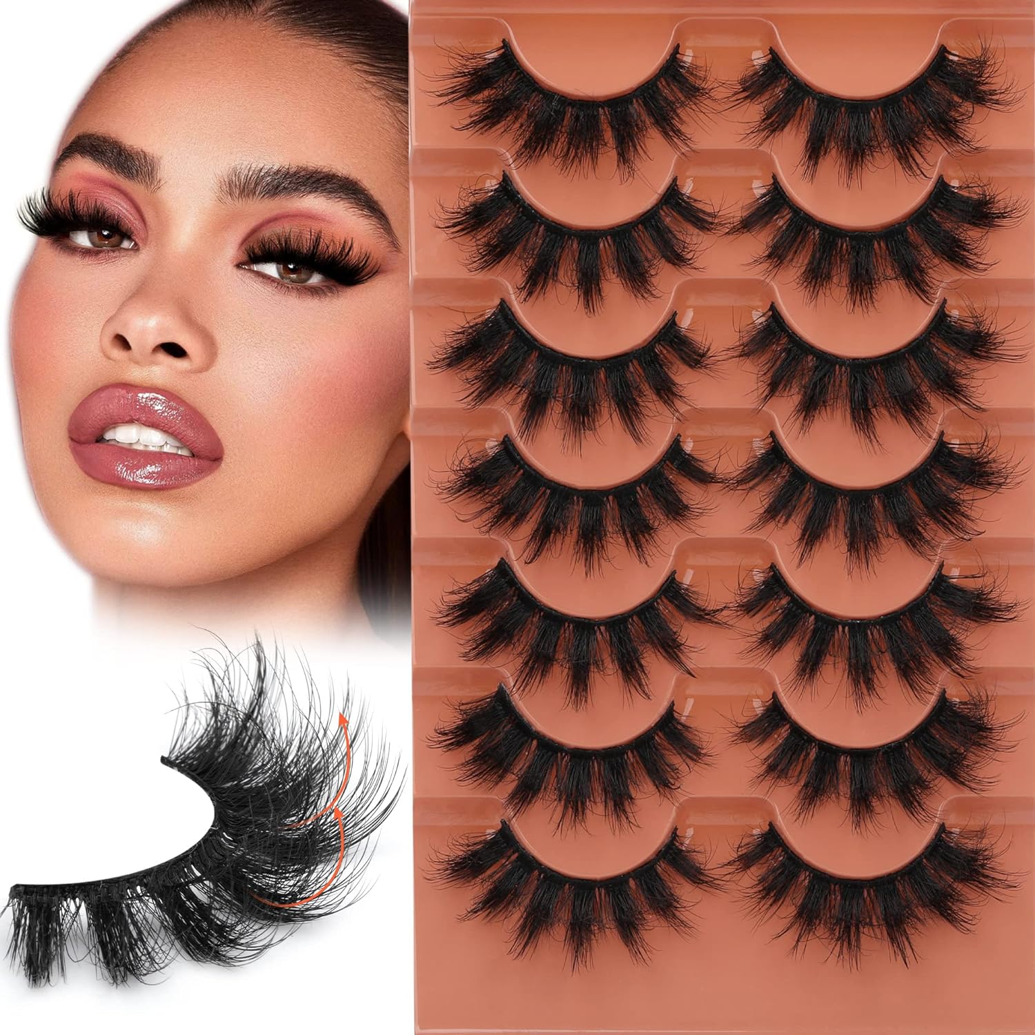 7 pares de cílios fofos 8d cíl - Eyelash Extension Cat Eye avaliação e preço