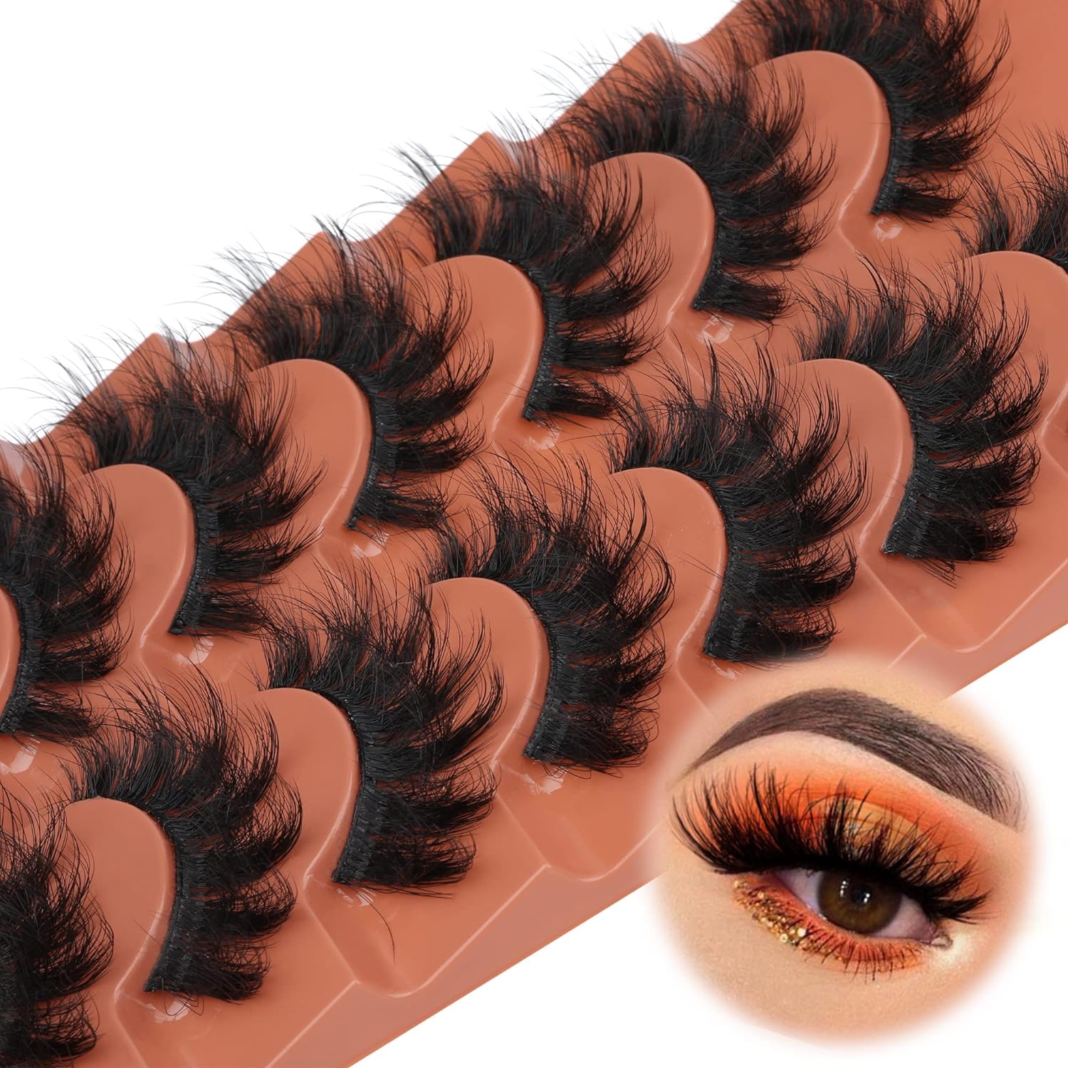 7 pares de cílios fofos 8d cíl - Eyelash Extension Cat Eye avaliação e preço